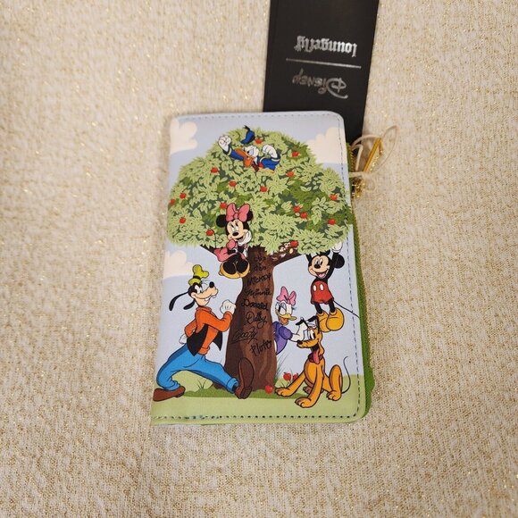 Loungefly Disney Mickey Mouse & Friends Apple Picking Tree Autumn Flap Wallet - Picture 8 of 12